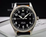 IWC Pilot's Mark XVIII 40mm Black Dial Black Leather Strap Watch for Men - IW327001 Authentic Buy Shop Now