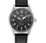 IWC Pilot's Mark XVIII 40mm Black Dial Black Leather Strap Watch for Men - IW327001 Authentic Buy Shop Now
