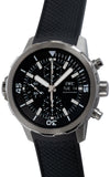 IWC Aquatimer Chronograph Black Dial Black Leather Strap Watch for Men - IW376803 Authentic Buy Shop Now