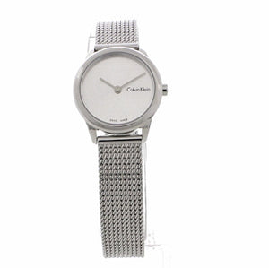 Calvin Klein Minimal White Dial Silver Mesh Bracelet Watch for Women - K3M231Y6 Authentic Buy Shop Now
