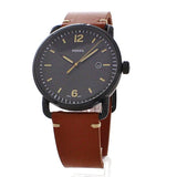Fossil Commuter Three Hand Date Black Dial Brown Leather Strap Watch for Men - FS5276 Authentic Buy Shop Now