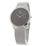 Calvin Klein Minimalist Black Dial Silver Mesh Bracelet Watch for Men - K3M2112X Authentic Buy Shop Now