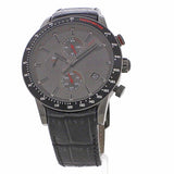 Hugo Boss Rafale Chronograph Grey Dial Black Leather Strap Watch For Men - HB1513445 Authentic Buy Shop Now