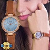 Guess Park Avenue Blue Dial Brown Leather Strap Watch for Women - W0838L2 Authentic Buy Shop Now