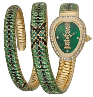 Just Cavalli Doppio Green Dial Multicolor Steel Strap Watch for Women - JC1L163M0055 Authentic Buy Shop Now