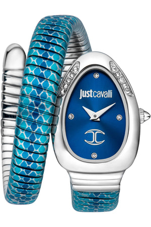 Just Cavalli Cosenza Blue Dial Two Tone Steel Strap Watch for Women - JC1L251M0015 Authentic Buy Shop Now