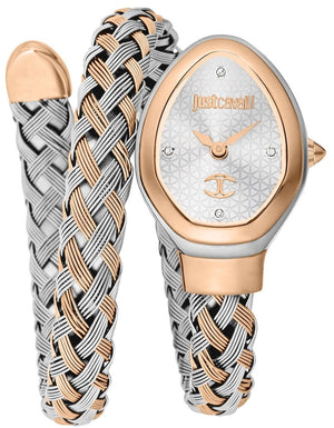 Just Cavalli Novara Silver Dial Two Tone Steel Strap Watch for Women - JC1L264M0075 Authentic Buy Shop Now