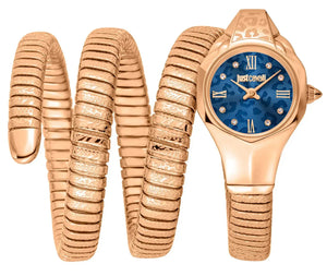 Just Cavalli Ravenna Blue Dial Rose Gold Steel Strap Watch for Women - JC1L271M0045 Authentic Buy Shop Now