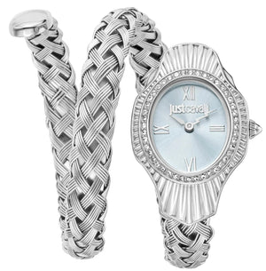 Just Cavalli Twined Mother of Pearl Dial Silver Steel Strap Watch for Women - JC1L305M0015 Authentic Buy Shop Now