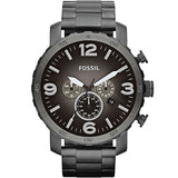 Fossil Nate Chronograph Gunmetal Dial Grey Steel Strap Watch for Men - JR1437 Authentic Buy Shop Now