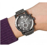 Fossil Nate Chronograph Gunmetal Dial Grey Steel Strap Watch for Men - JR1437 Authentic Buy Shop Now