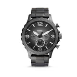 Fossil Nate Chronograph Gunmetal Dial Grey Steel Strap Watch for Men - JR1437 Authentic Buy Shop Now