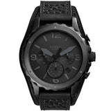 Fossil Nate Chronograph Black Dial Black Leather Strap Watch for Men - JR1510 Authentic Buy Shop Now