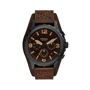 Fossil Nate Chronograph Brown Dial Brown Leather Strap Watch for Men - JR1511 Authentic Buy Shop Now