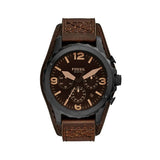 Fossil Nate Chronograph Brown Dial Brown Leather Strap Watch for Men - JR1511 Authentic Buy Shop Now