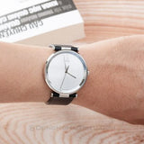 Calvin Klein Sight Silver Dial Black Leather Strap Watch for Men - K1S21120 Authentic Buy Shop Now