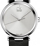 Calvin Klein Sight Silver Dial Black Leather Strap Watch for Men - K1S21120 Authentic Buy Shop Now