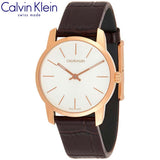 Calvin Klein City Silver Dial Brown Leather Strap Watch For Men - K2G21629 Authentic Buy Shop Now
