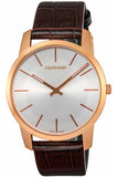 Calvin Klein City White Dial Brown Leather Strap Watch for Men - K2G21629 Authentic Buy Shop Now
