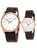 Calvin Klein City White Mother of Pearl Dial Brown Leather Strap Watch for Women - K2G23620 Authentic Buy Shop Now