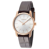 Calvin Klein City White Mother of Pearl Dial Brown Leather Strap Watch for Women - K2G23620 Authentic Buy Shop Now