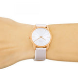 Calvin Klein City Silver Dial White Leather Strap Watch for Women - K2G236X6 Authentic Buy Shop Now
