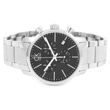 Calvin Klein City Chronograph Black Dial Silver Steel Strap Watch for Men - K2G27143 Authentic Buy Shop Now