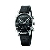 Calvin Klein City Chronograph Black Dial Black Leather Strap Watch for Men - K2G271C3 Authentic Buy Shop Now