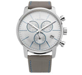 Calvin Klein City Chronograph White Dial White Leather Strap Watch for Men - K2G271Q4 Authentic Buy Shop Now