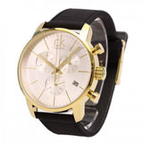 Calvin Klein City Chronograph Silver Dial Black Leather Strap Watch for Men - K2G275C6 Authentic Buy Shop Now