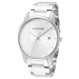 Calvin Klein City Chronograph Silver Dial Silver Steel Strap Watch for Men - K2G2G14X Authentic Buy Shop Now