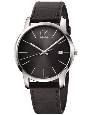 Calvin Klein City Quartz Black Dial Black Leather Strap Watch for Men - K2G2G1C3 Authentic Buy Shop Now