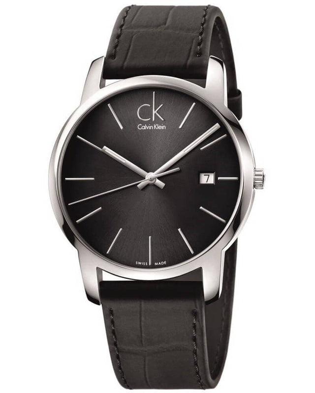 Calvin Klein City Quartz Black Dial Black Leather Strap Watch for Men - K2G2G1C3 Authentic Buy Shop Now