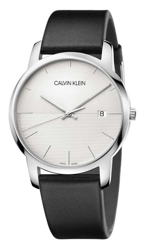 Calvin Klein City White Dial Black Leather Strap Watch for Men - K2G2G1CD Authentic Buy Shop Now