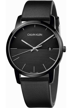 Calvin Klein City Quartz Black Dial Black Leather Strap Watch for Men - K2G2G4C1 Authentic Buy Shop Now
