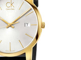 Calvin Klein City Silver Dial Black Leather Strap Watch For Women - K2G23520 Authentic Buy Shop Now