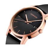 Calvin Klein City Quartz Black Dial Black Leather Strap Watch for Men - K2G2G6CZ Authentic Buy Shop Now