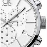 Calvin Klein Masculine Chronograph White Dial White Leather Strap Watch for Men - K2H27101 Authentic Buy Shop Now