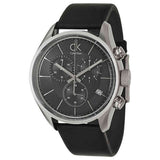 Calvin Klein Masculine Chronograph Black Dial Black Leather Strap Watch for Men - K2H27102 Authentic Buy Shop Now