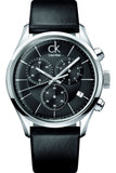 Calvin Klein Masculine Chronograph Black Dial Black Leather Strap Watch for Men - K2H27102 Authentic Buy Shop Now