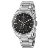 Calvin Klein Masculine Chronograph Black Dial Silver Steel Strap Watch for Men - K2H27104 Authentic Buy Shop Now
