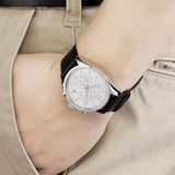 Calvin Klein Masculine Chronograph White Dial Black Leather Strap Watch for Men - K2H27120 Authentic Buy Shop Now