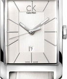 Calvin Klein Window White Dial White Leather Strap Watch for Men - K2M21120 Authentic Buy Shop Now