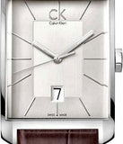 Calvin Klein Window Silver Dial Brown Leather Strap Watch for Men - K2M21126 Authentic Buy Shop Now