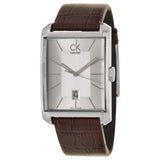 Calvin Klein Window Silver Dial Brown Leather Strap Watch for Men - K2M21126 Authentic Buy Shop Now