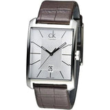 Calvin Klein Window Silver Dial Brown Leather Strap Watch for Men - K2M21126 Authentic Buy Shop Now