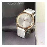 Calvin Klein Skirt White Dial White Leather Strap Watch for Women - K2U236K6 Authentic Buy Shop Now