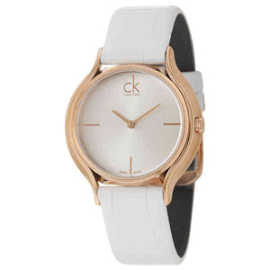 Calvin Klein Skirt White Dial White Leather Strap Watch for Women - K2U236K6 Authentic Buy Shop Now
