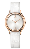 Calvin Klein Skirt White Dial White Leather Strap Watch for Women - K2U236K6 Authentic Buy Shop Now