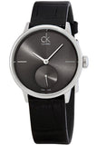Calvin Klein Accent Black Dial Black Leather Strap Watch for Men - K2Y211C3 Authentic Buy Shop Now